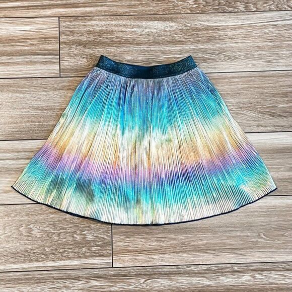 Billieblush Girls Pleated Metallic Iridescent Rainbow Skirt Size 5 - Picture 1 of 3